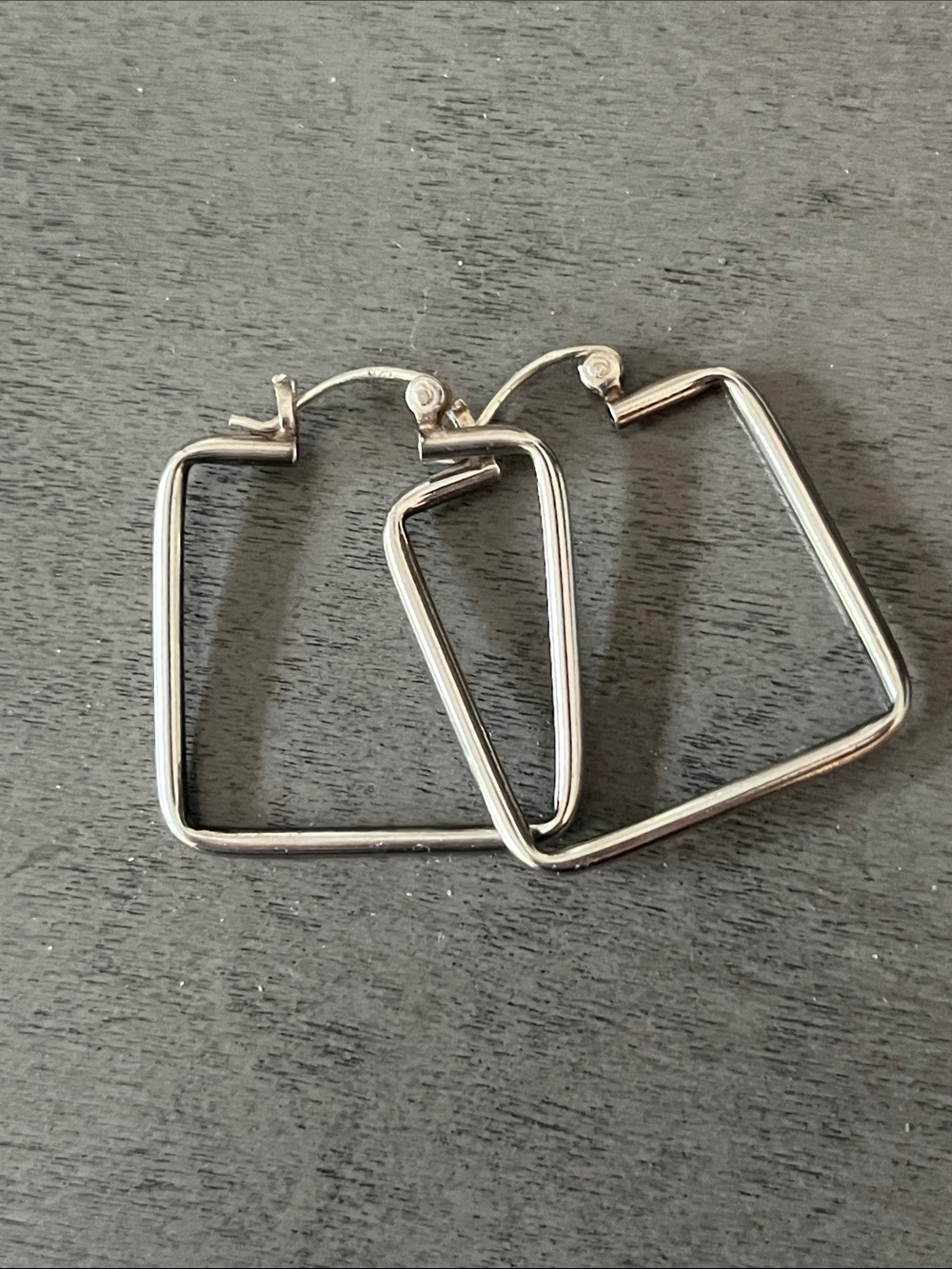 Sterling Silver Square Hoop Earrings